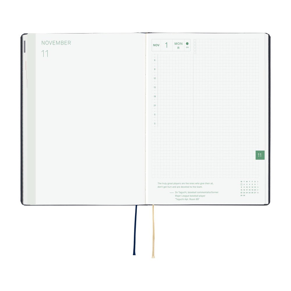 Agenda 2027 HOBONICHI HON - A5 - Slash (Navy) - 