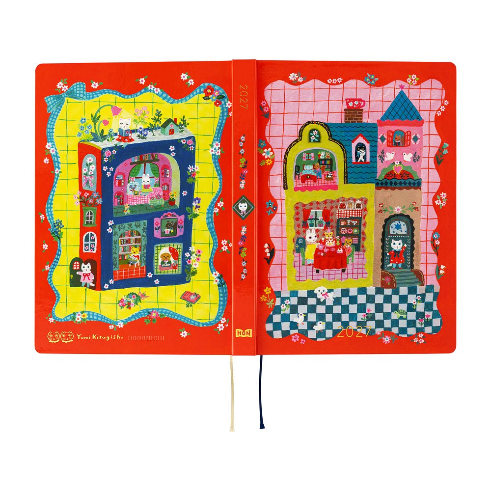 Agenda 2027 HOBONICHI HON - A5 - Yumi Kitagishi : White Cat and Rabbit’s Tea Room - 