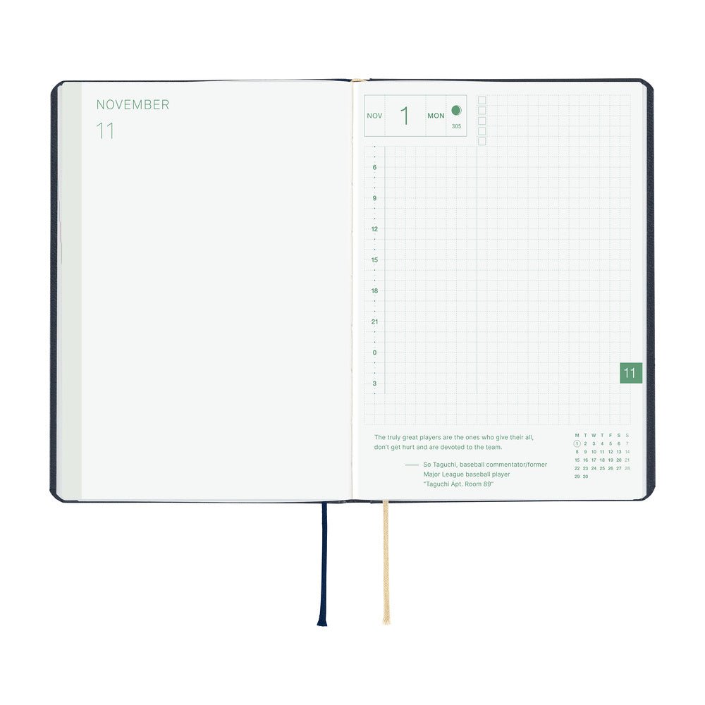 Agenda 2027 HOBONICHI HON - A6 - Slash (Navy) - 