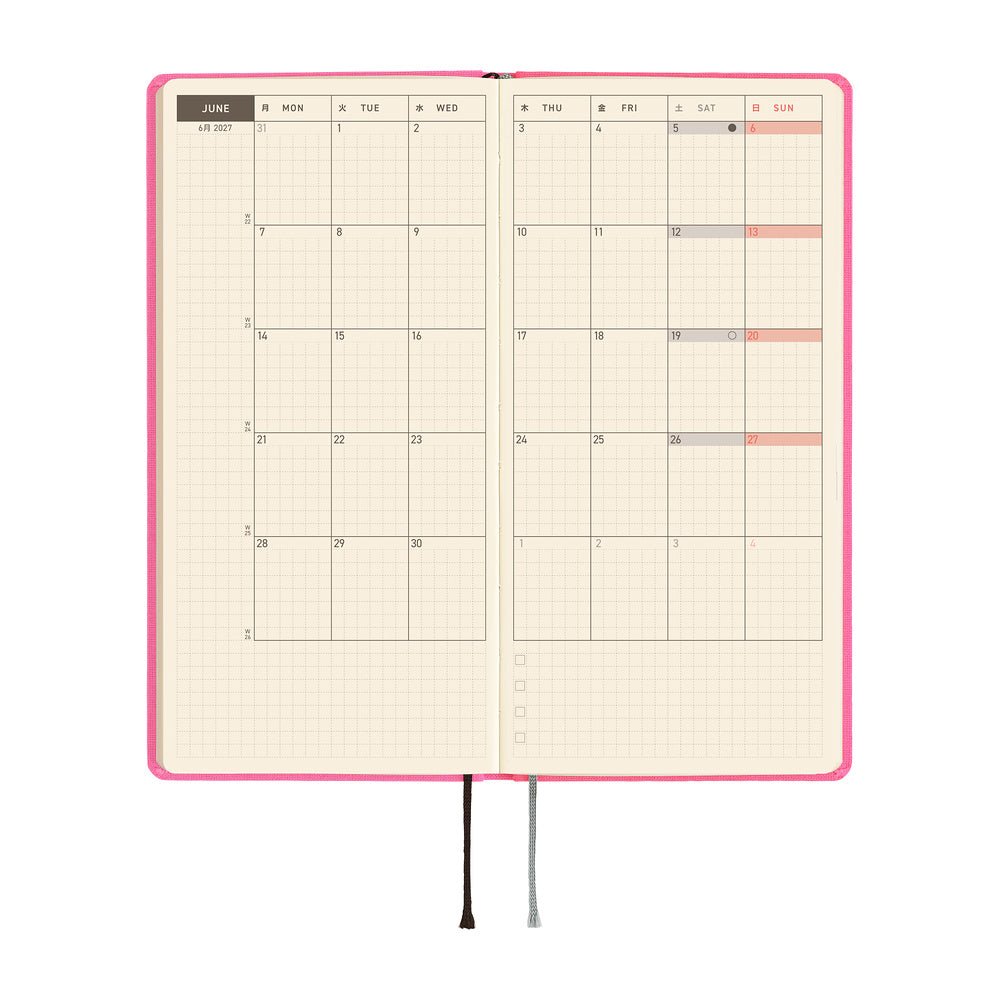 Agenda 2027 HOBONICHI Techo Weeks - Colors : Pink Sapphire - 