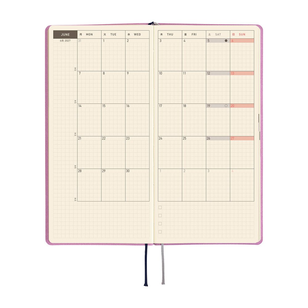Agenda 2027 HOBONICHI Techo Weeks - Smooth : Lavender Milk - 