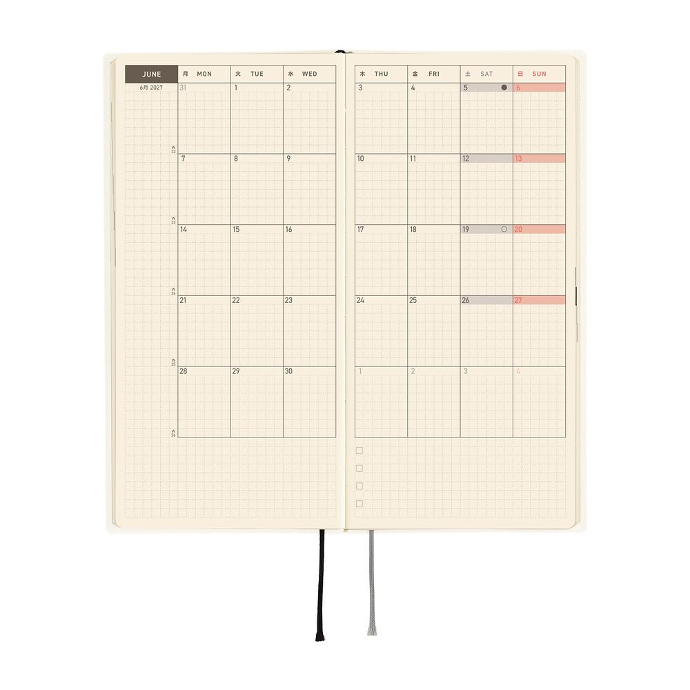 Agenda 2027 HOBONICHI Techo Weeks - White Line : Ivory - 