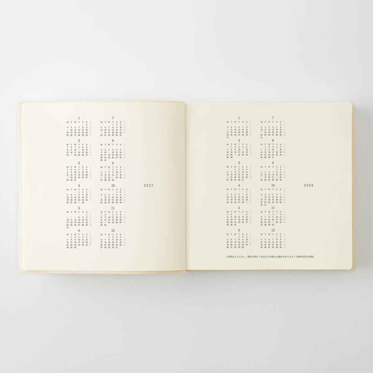 Agenda 2027 MD Notebook Diary 1 Day 1 Page - A5 Square - 4902805224925