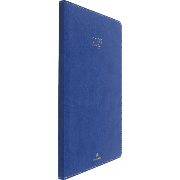 Agenda 2027 OBERTHUR Eton - 16 x 24 cm - 1 semaine sur 2 pages - Orientation verticale - Bleu - 3664447230375
