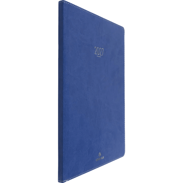 Agenda 2027 OBERTHUR Eton - 21 x 27 cm - 1 semaine sur 2 pages - Orientation verticale - Bleu - 3664447230320