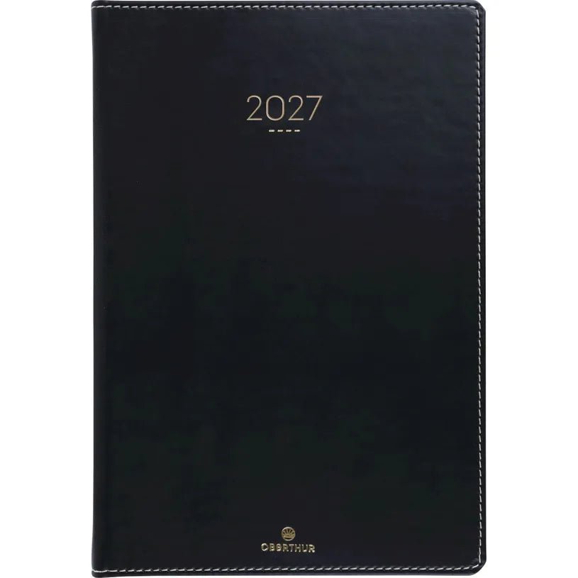 Agenda 2027 OBERTHUR Eton - 21 x 27 cm - 1 semaine sur 2 pages - Orientation verticale - Noir - 3664447230344
