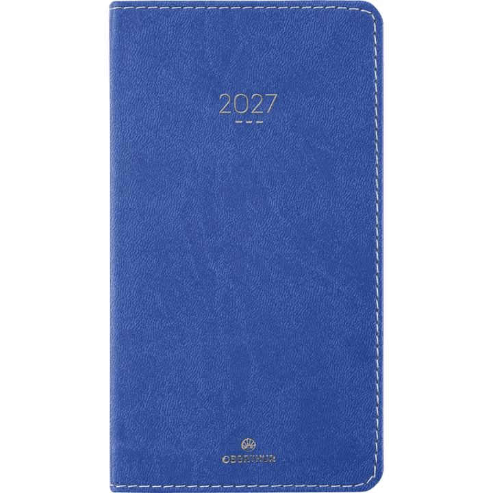 Agenda 2027 OBERTHUR Eton - 9 x 16,5 cm - 1 semaine sur 2 pages - Orientation horizontale - Bleu - 3664447230412