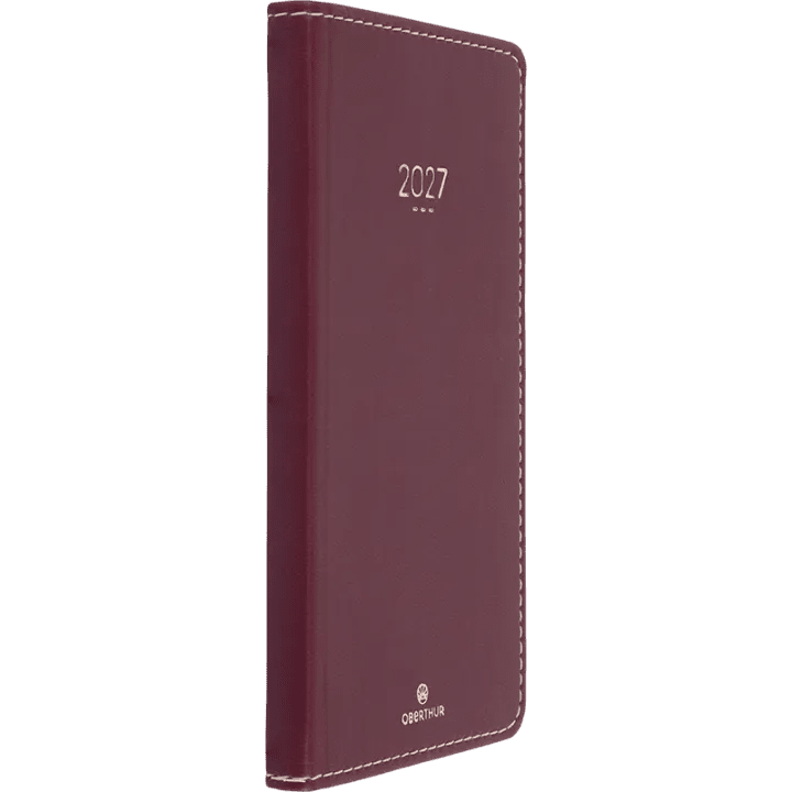 Agenda 2027 OBERTHUR Eton - 9 x 16,5 cm - 1 semaine sur 2 pages - Orientation horizontale - Bordeaux - 3664447230429