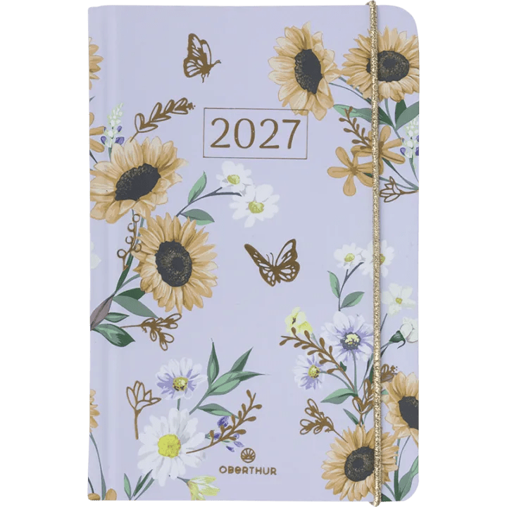 Agenda 2027 OBERTHUR Giverny - 10 x 15 cm - 1 semaine sur 2 pages - Orientation verticale - Tournesol - 3664447233741