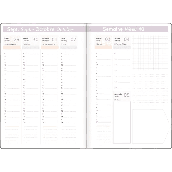 Agenda 2027 OBERTHUR Giverny - 16 x 24 cm - 1 semaine sur 2 pages - Orientation verticale - Herbier - 3664447233697