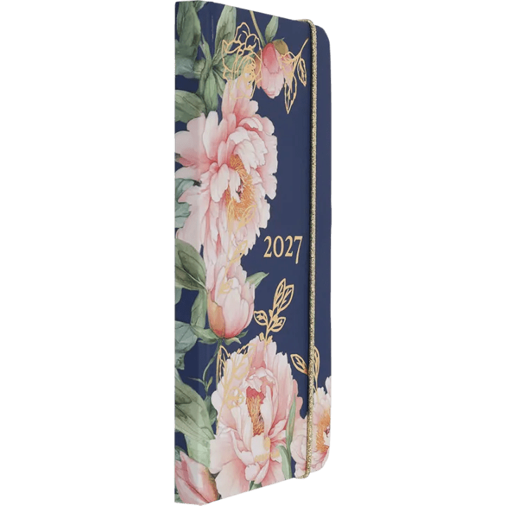 Agenda 2027 OBERTHUR Giverny - 9 x 16,5 cm - 1 semaine sur 2 pages - Orientation verticale - Pivoines - 3664447233703