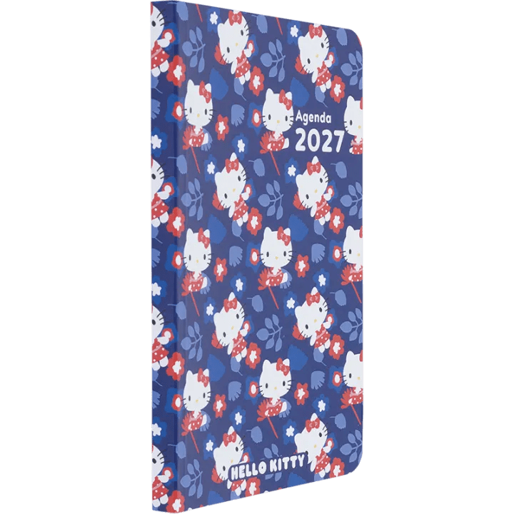 Agenda 2027 OBERTHUR Hello Kitty - 10 x 15 cm - 1 semaine sur 2 pages - Orientation verticale - Fleurs - 3664447234847