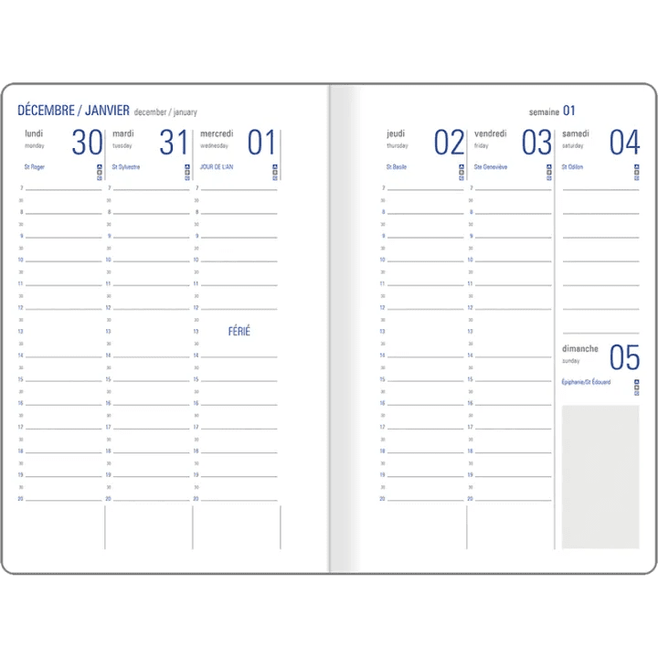 Agenda 2027 OBERTHUR Hello Kitty - 10 x 15 cm - 1 semaine sur 2 pages - Orientation verticale - Fleurs - 3664447234847