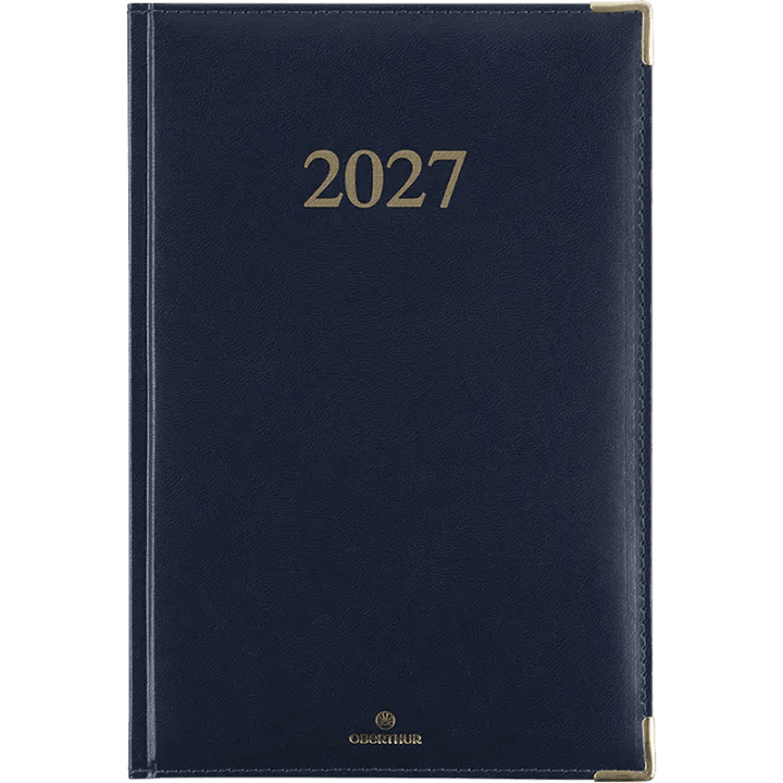 Agenda 2027 OBERTHUR Kiev - 16 x 24 cm - 1 semaine sur 2 pages - Orientation verticale - Marine - 3664447229867