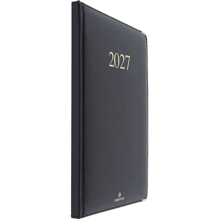 Agenda 2027 OBERTHUR Kiev - 16 x 24 cm - 1 semaine sur 2 pages - Orientation verticale - Noir - 3664447229850