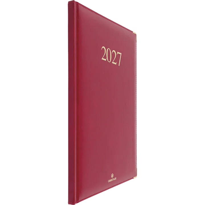 Agenda 2027 OBERTHUR Kiev - 21 x 29,7 cm - 1 semaine sur 2 pages - Orientation verticale - Rouge - 3664447229775