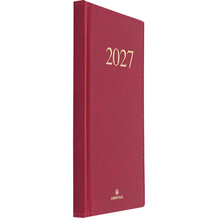 Agenda 2027 OBERTHUR Kiev - 9 x 16,5 cm - 1 semaine sur 2 pages - Orientation verticale - Rouge - 3664447229935