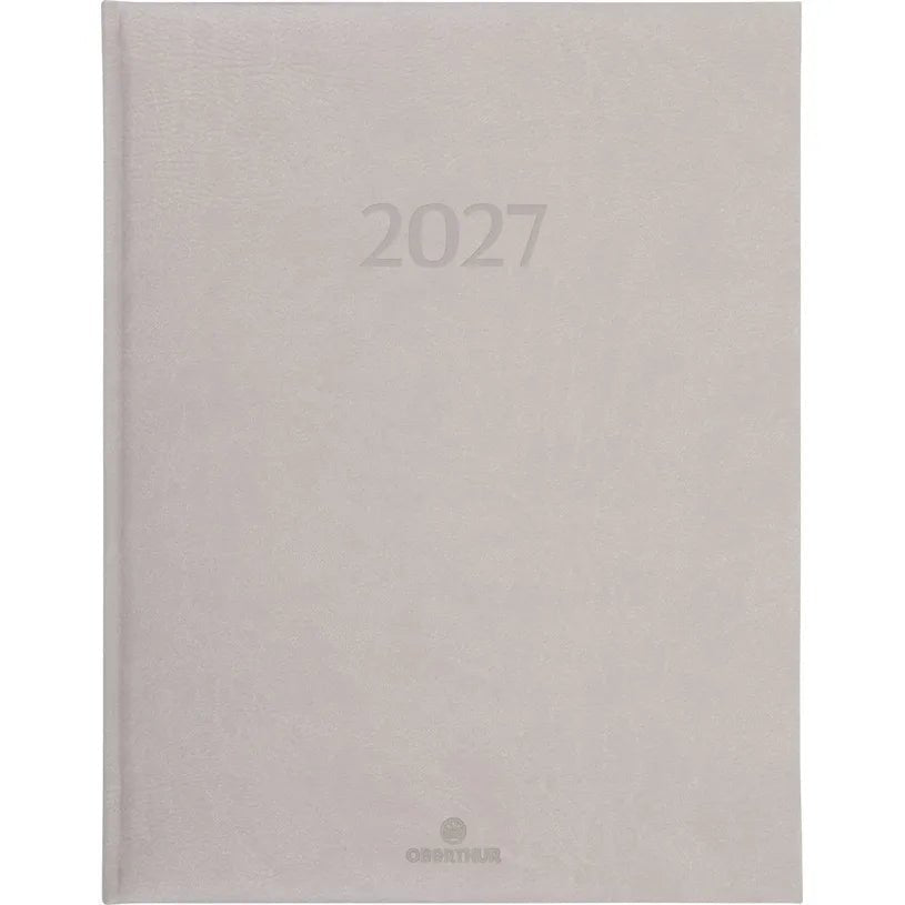 Agenda 2027 OBERTHUR London - 21 x 27 cm - 1 semaine sur 2 pages - Orientation verticale - Gris clair - 3664447231952