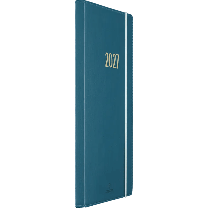Agenda 2027 OBERTHUR My Hello Agenda - 15 x 21 cm - 1 semaine sur 2 pages - Orientation horizontale - Bleu canard - 3664447229164