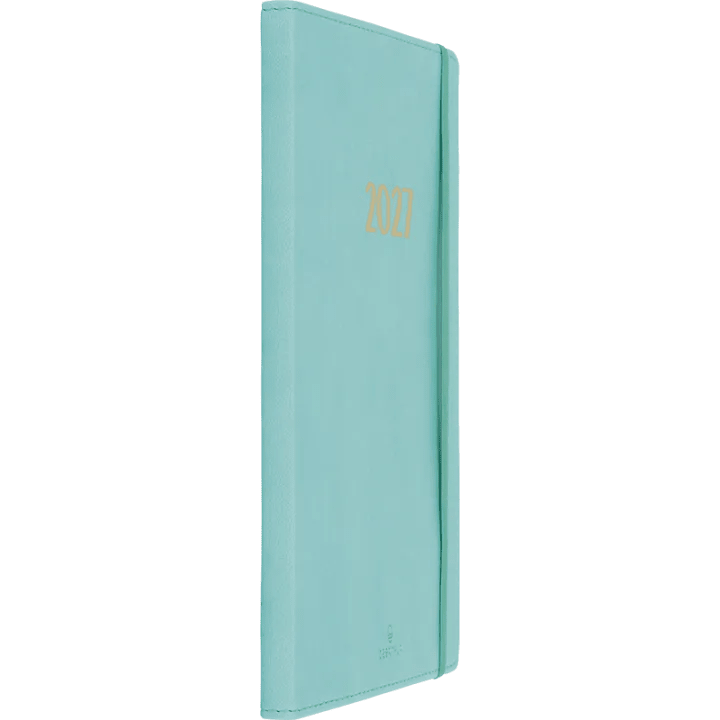 Agenda 2027 OBERTHUR My Hello Agenda - 15 x 21 cm - 1 semaine sur 2 pages - Orientation horizontale - Bleu turquoise - 3664447229157