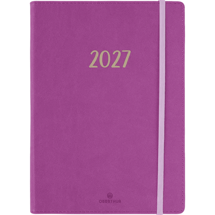 Agenda 2027 OBERTHUR My Hello Agenda - 15 x 21 cm - 1 semaine sur 2 pages - Orientation horizontale - Pivoine - 3664447229119