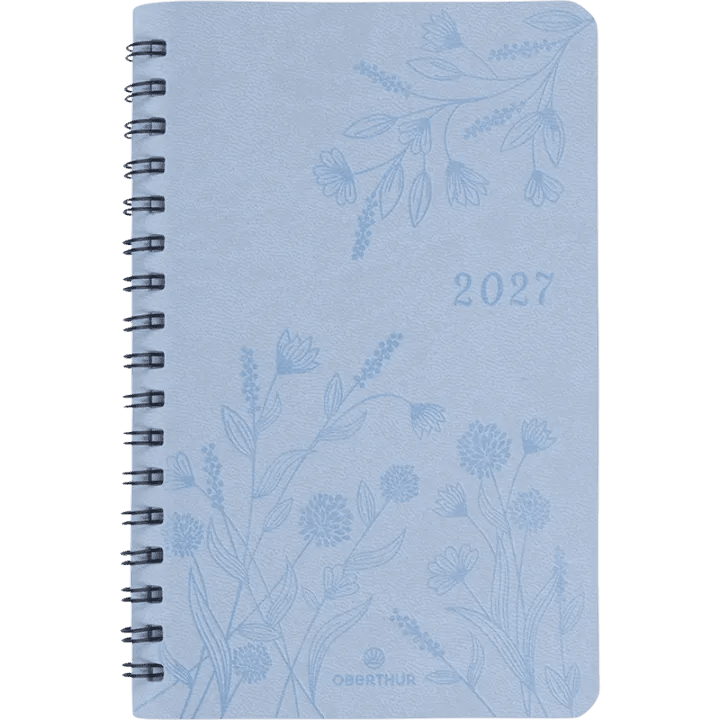 Agenda 2027 OBERTHUR Primrose - 10 x 15 cm - 1 semaine sur 2 pages - Orientation verticale - Bleu ciel - 3664447229508