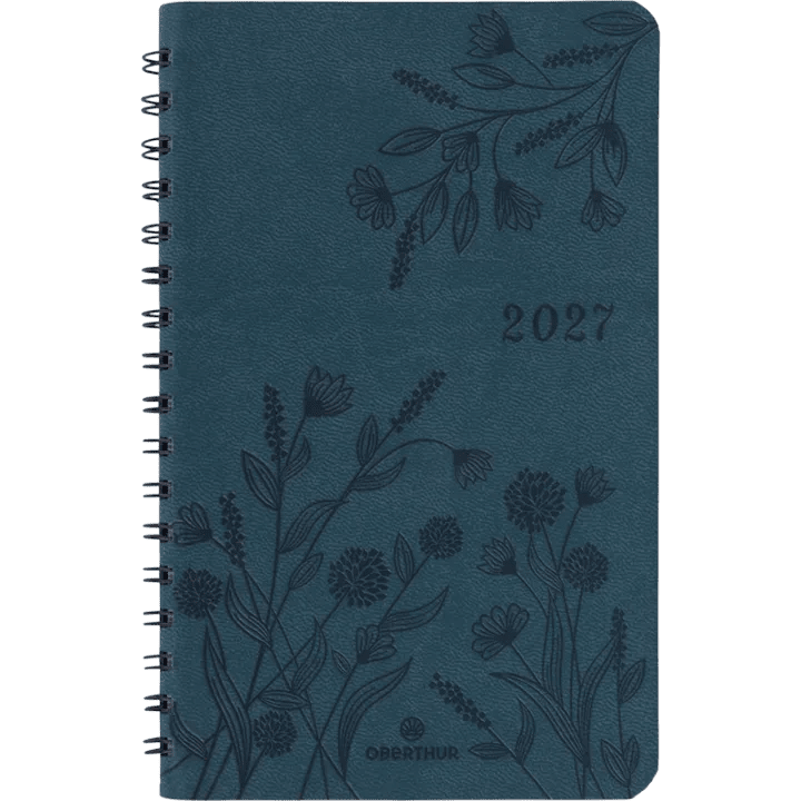 Agenda 2027 OBERTHUR Primrose - 10 x 15 cm - 1 semaine sur 2 pages - Orientation verticale - Vert canard - 3664447229522