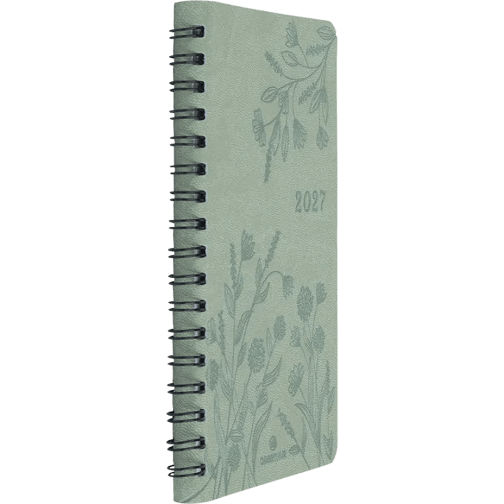 Agenda 2027 OBERTHUR Primrose - 10 x 15 cm - 1 semaine sur 2 pages - Orientation verticale - Vert sauge - 3664447229492