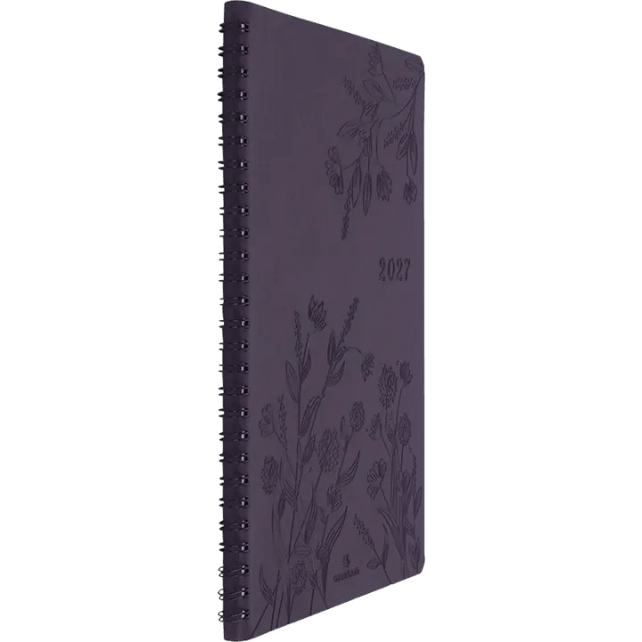 Agenda 2027 OBERTHUR Primrose - 16 x 24 cm - 1 semaine sur 2 pages - Orientation verticale - Violet - 3664447229331