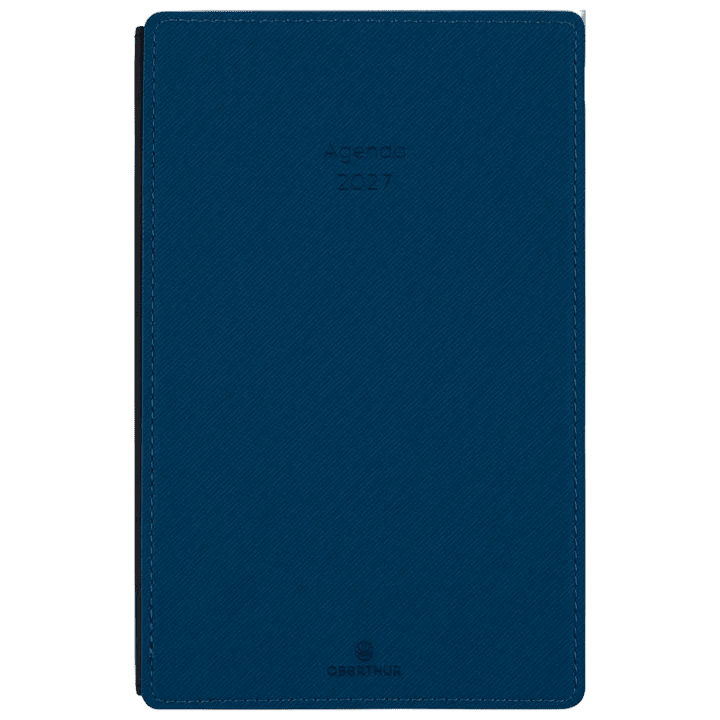 Agenda 2027 OBERTHUR Stan - 13 x 20 cm - 1 semaine + notes - Orientation horizontale - Bleu - 3664447234984