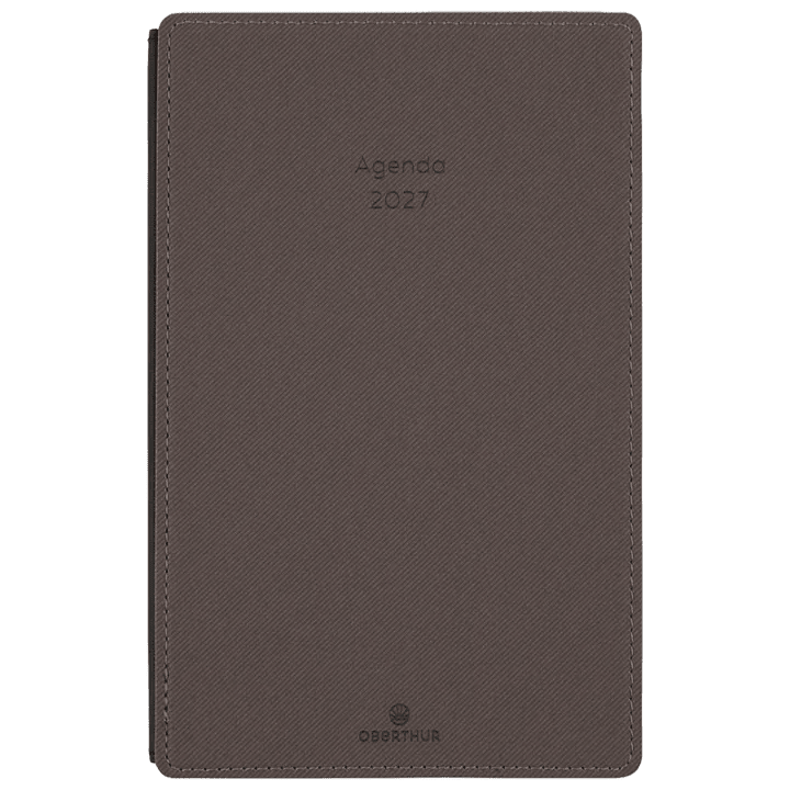 Agenda 2027 OBERTHUR Stan - 13 x 20 cm - 1 semaine + notes - Orientation horizontale - Taupe - 3664447234977