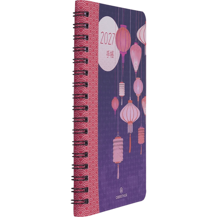 Agenda 2027 OBERTHUR Tokyo - 10 x 15 cm - 1 semaine sur 2 pages - Orientation verticale - Lanternes - 3664447232300