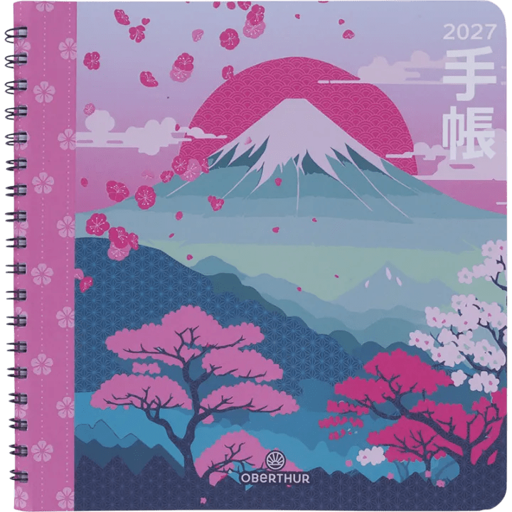 Agenda 2027 OBERTHUR Tokyo - 16 x 16 cm - 1 semaine sur 2 pages - Orientation verticale - Montagne - 3664447232256