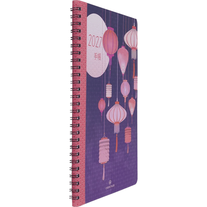Agenda 2027 OBERTHUR Tokyo - 16 x 24 cm - 1 semaine sur 2 pages - Orientation verticale - Lanternes - 3664447232218