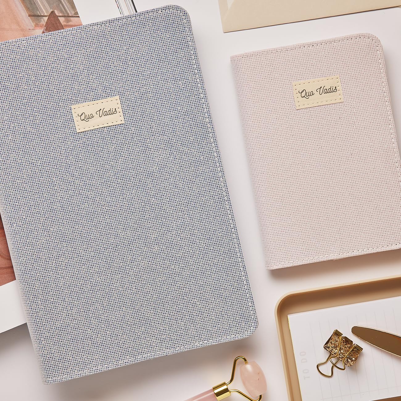Agenda 2027 QUO VADIS Affaires Color - 10 x 15 cm - 1 semaine sur 2 pages - Orientation verticale - Ella rose nacre - 3371010532575