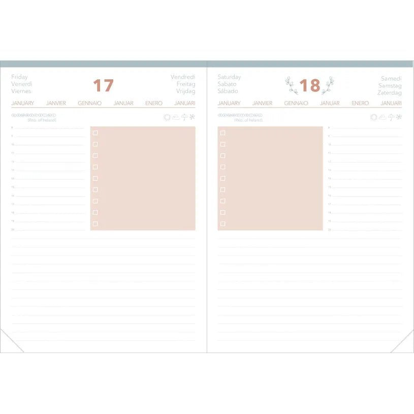 Agenda 2027 QUO VADIS Daily 21 Color - 13 x 21 cm - 1 jour par page - Orientation horizontale - Pastel pêche - 3371010544134