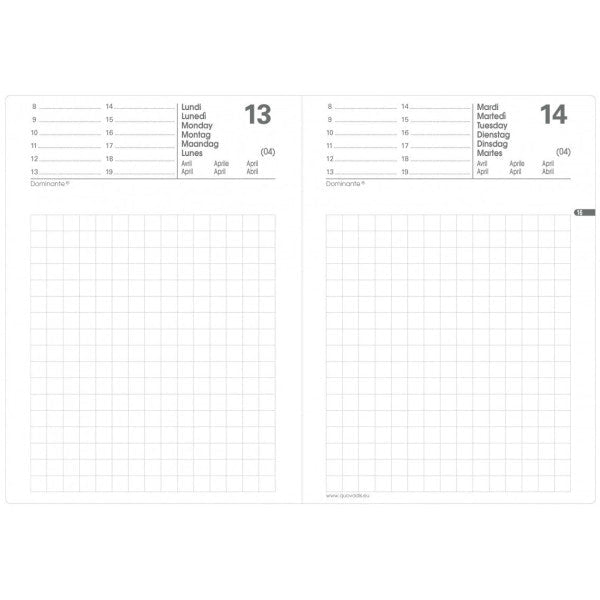 Agenda 2027 QUO VADIS Maor - 8,5 x 13 cm - 1 jour par page - Orientation horizontale - Impala noir - 3371010132799