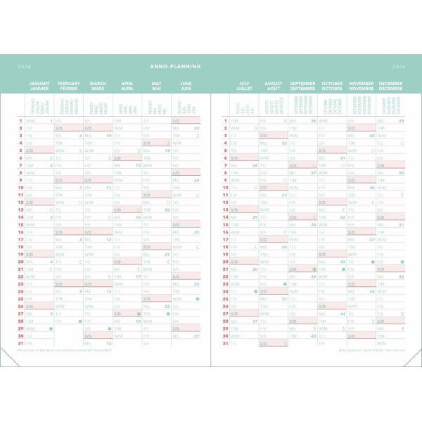 Agenda 2027 QUO VADIS Ministre Color - 16 x 24 cm - 1 semaine sur 2 pages - Orientation verticale - Andréa brun - 3371010544356