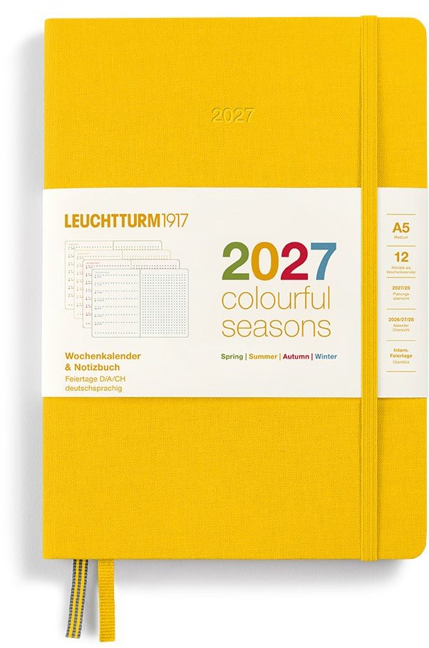 Agenda Colourful Seasons Edition 2027 LEUCHTTURM1917, Anglais - A5 - Hardcover - Yellow - 4070292003559