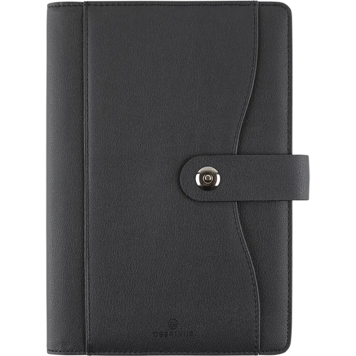Agenda 2027 OBERTHUR Davos - 16 x 24 cm - 1 semaine sur 2 pages - Orientation verticale - Noir