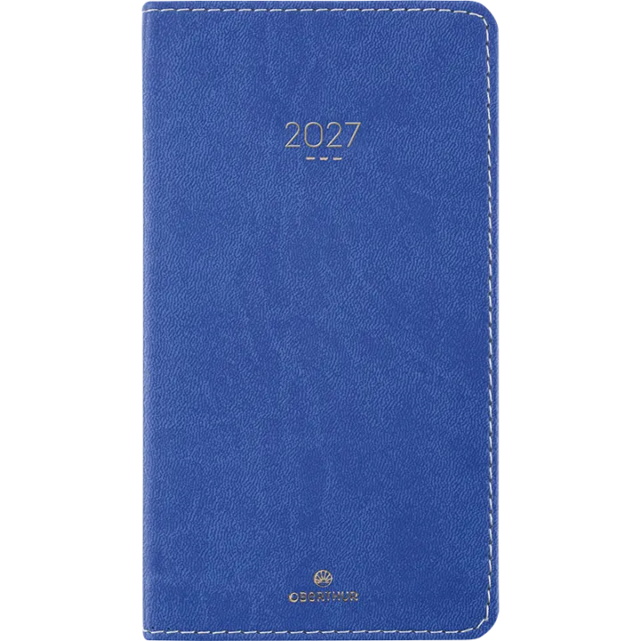 Agenda 2027 OBERTHUR Eton - 9 x 16,5 cm - 1 semaine sur 2 pages - Orientation horizontale - Bleu