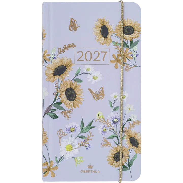 Agenda 2027 OBERTHUR Giverny - 9 x 16,5 cm - 1 semaine sur 2 pages - Orientation verticale - Tournesol