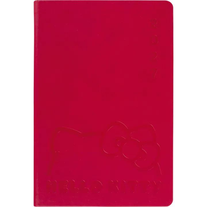 Agenda 2027 OBERTHUR Hello Kitty - 16 x 24 cm - 1 semaine sur 2 pages - Orientation verticale - Nœud