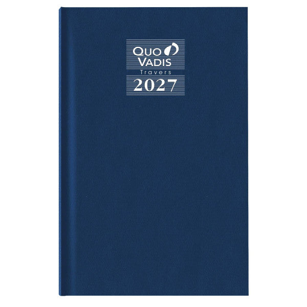 Agenda 2027 QUO VADIS Travers - 13 x 21 cm - 1 jour par page - Orientation horizontale - Korex bleu