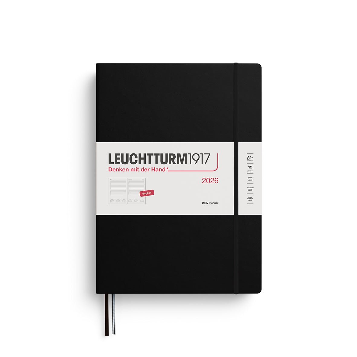 Agenda Journalier 2026 LEUCHTTURM1917, Anglais - A4+ - Hardcover - Black - 4004117666643