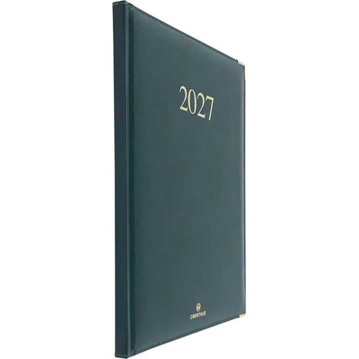 Agenda 2027 OBERTHUR Kiev - 21 x 27 cm - 1 semaine sur 2 pages - Orientation verticale - Vert