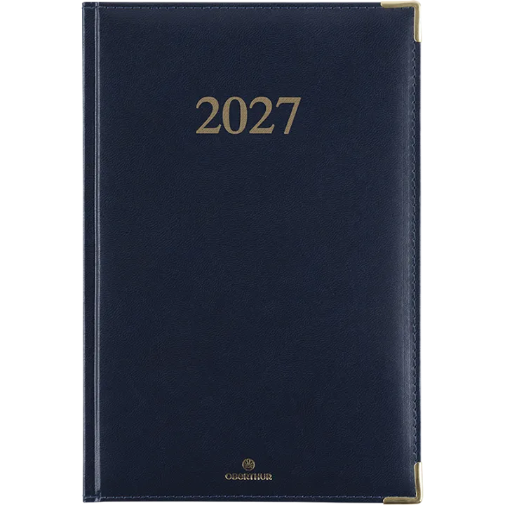 Agenda 2027 OBERTHUR Kiev - 16 x 24 cm - 1 semaine sur 2 pages - Orientation verticale - Marine