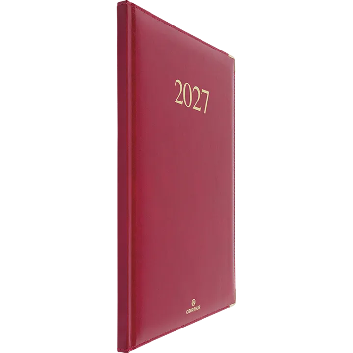 Agenda 2027 OBERTHUR Kiev - 21 x 29,7 cm - 1 semaine sur 2 pages - Orientation verticale - Rouge