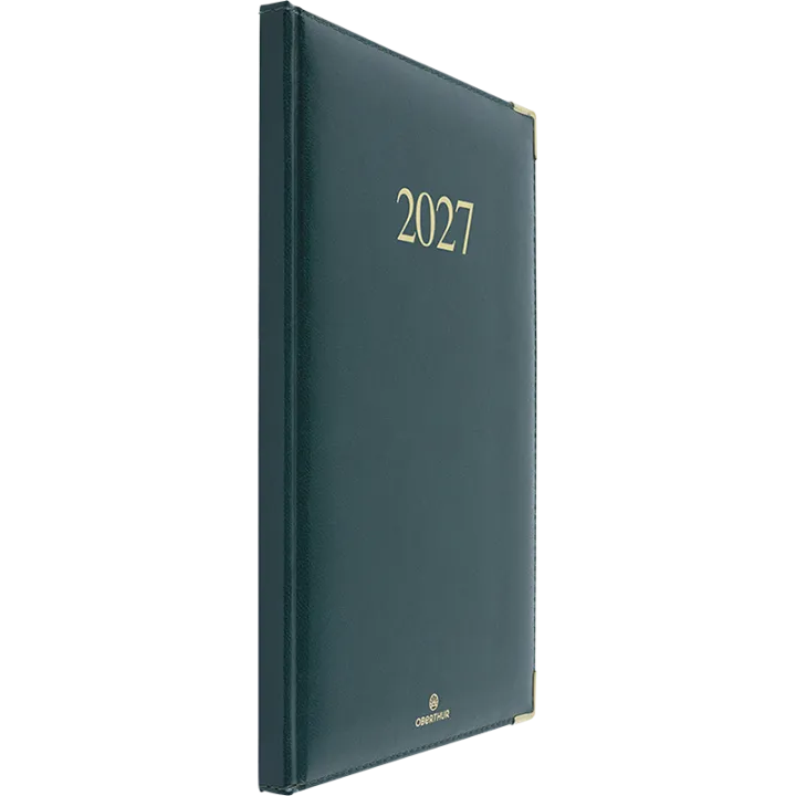 Agenda 2027 OBERTHUR Kiev - 16 x 24 cm - 1 semaine sur 2 pages - Orientation verticale - Vert