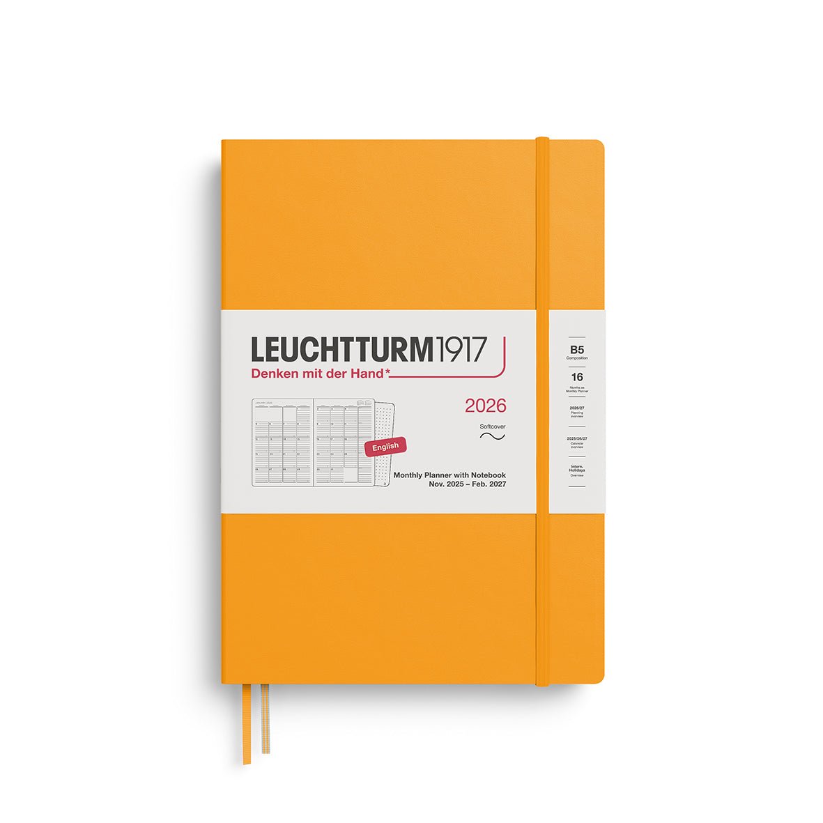 Agenda Mensuel 2026 LEUCHTTURM1917, Anglais - B5 - Softcover - Rising Sun - 4004117666797